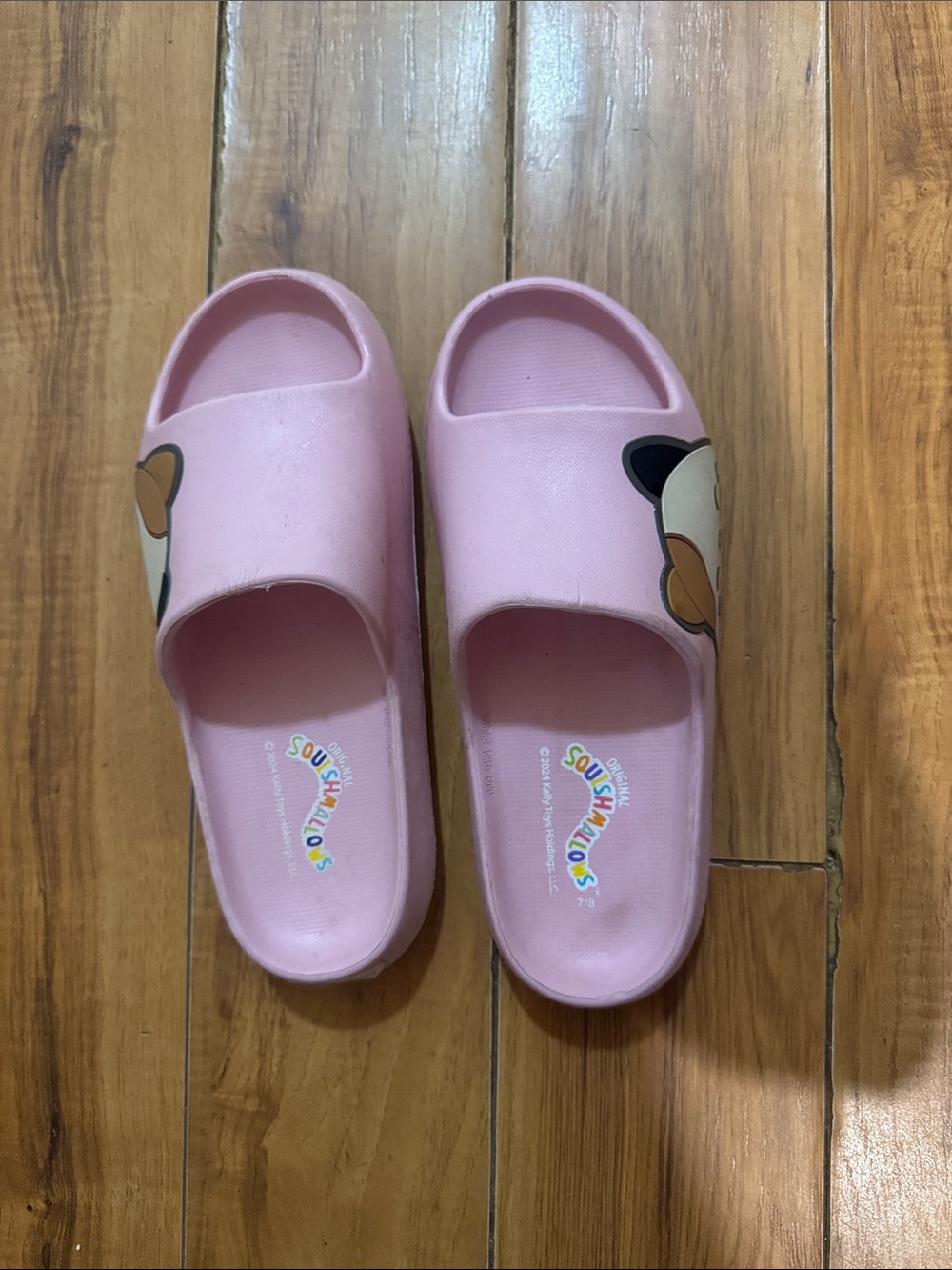 Pink women’s Slide Sandals with Cute Bear Accent